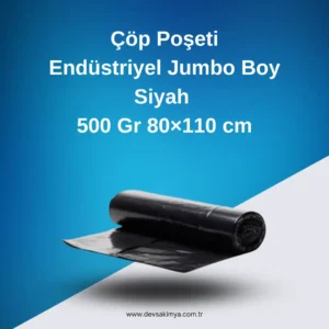 Çöp Poşeti Endüstriyel Jumbo Boy Siyah 500 Gr 80×110 cm