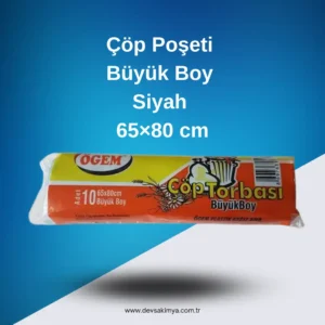 Çöp Poşeti Büyük Boy Siyah 65×80 cm