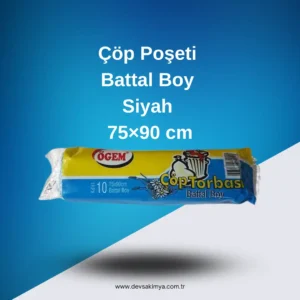 Çöp Poşeti Battal Boy Siyah 75×90 cm