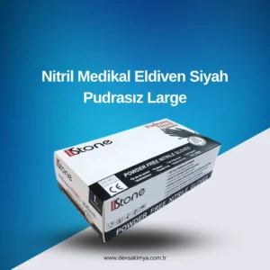 Nitril Medikal Eldiven Siyah Pudrasız Large