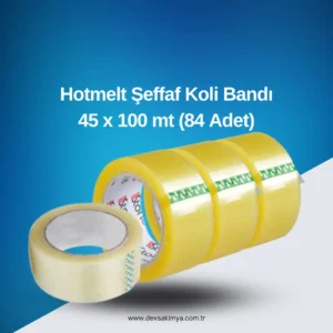 Hotmelt Şeffaf Koli Bandı 45 x 100 mt (84 Adet)